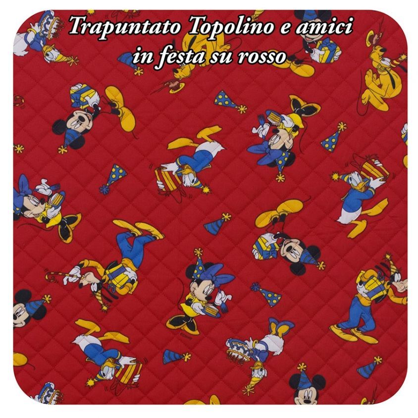 Trapuntato Topolino e amici in festa su Rosso